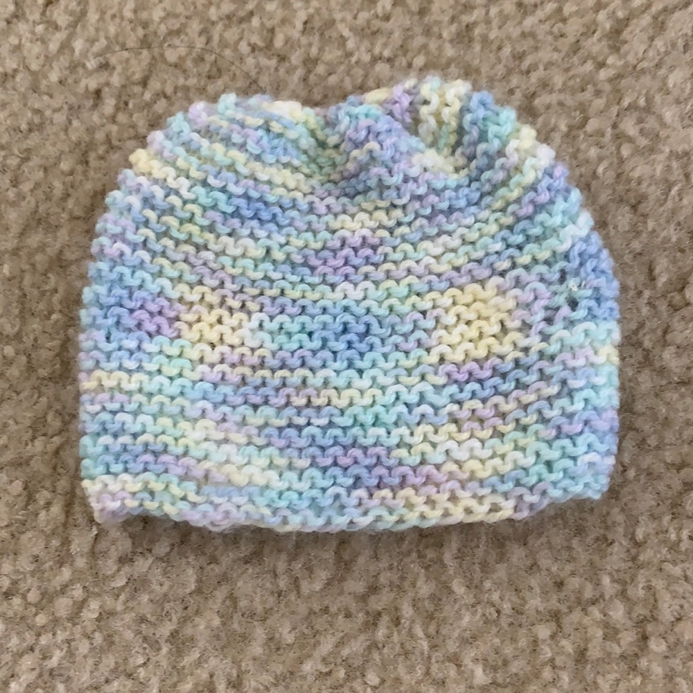 Handmade newborn knitted colorful beanie